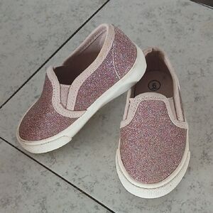 Cat & Jack Glittery Pink Kids Slip-On Shoes